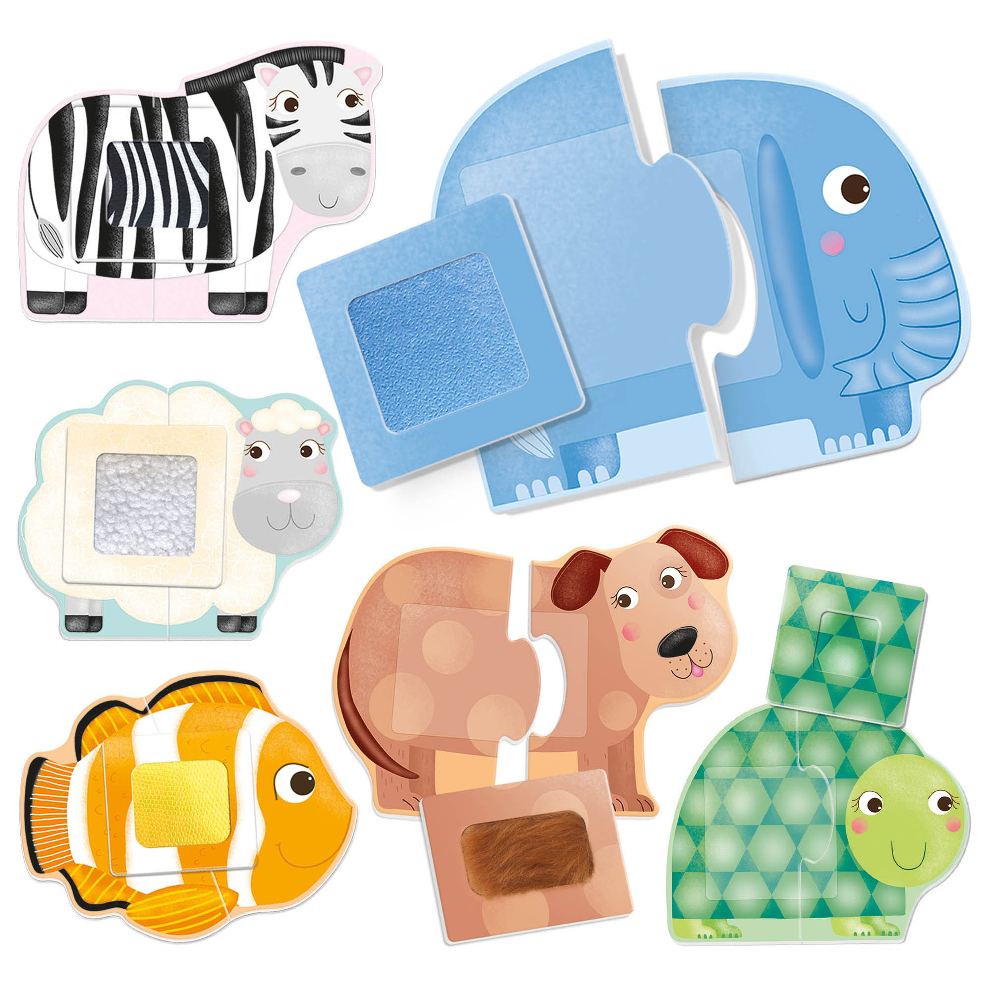 Headu Fantanimali Tattili Montessori – Gioco Creativo Per Bambini 3-6 Anni – Puzzle E Tessere Sensoriali – Made In Italy