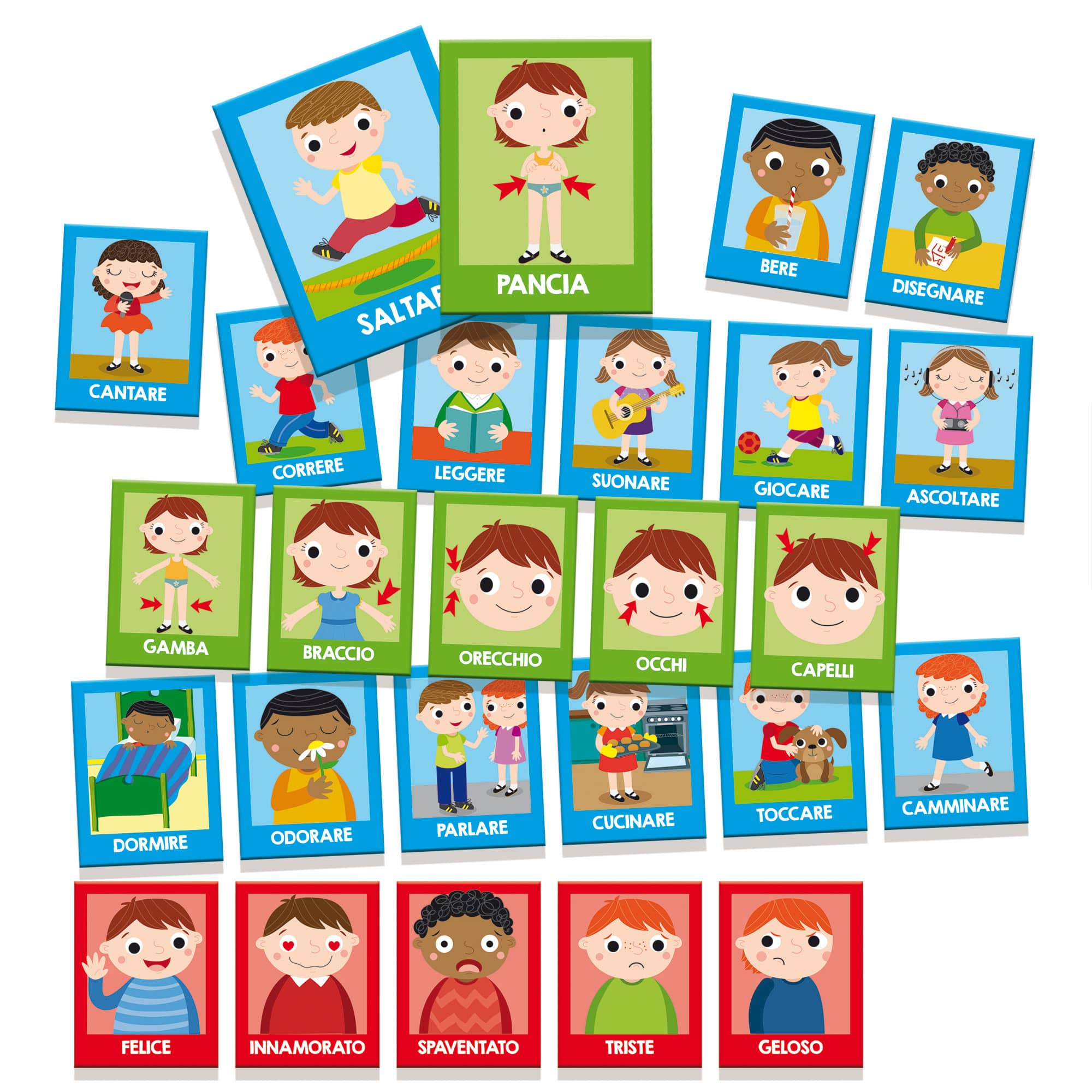 Flashcard Montessori. Emozioni e azioni, Giochi educativi